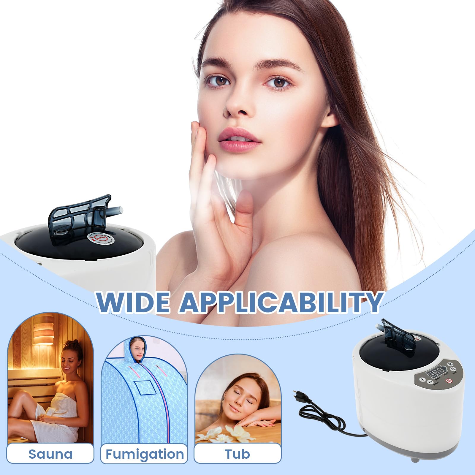 HSHGZSR 3L Sauna Steamer, Portable Steam Generator, Upgrated Steam